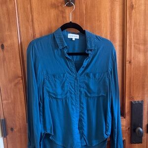 Bella Dahl Teal Long-Sleeve Button Down Shirt